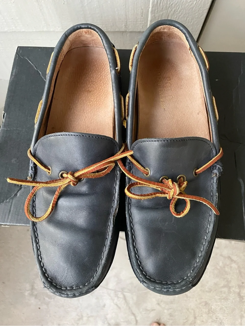 Ralph Lauren Polo Navy Blue Loafers size 8D